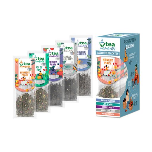 Tea Moments Assorted Black Tea, Teaválogatás 5íz - 15CP, 33,6g