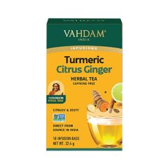   VAHDAM Kurkuma-Citrus-Gyömbér, filteres gyügynövénytea 18F/32,4g